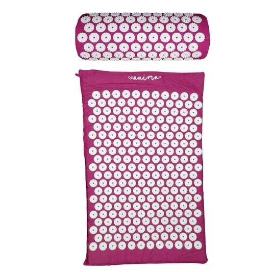 Akupressurmatta, spikmatta och kudde i rosa - ANIMA