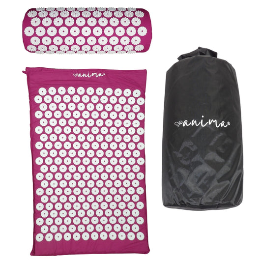 Akupressurmatta, spikmatta och kudde i rosa - ANIMA