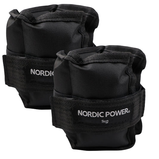 Fotledsvikter 1 kg. Set, svarta Oxford, 2 st - NORDIC POWER