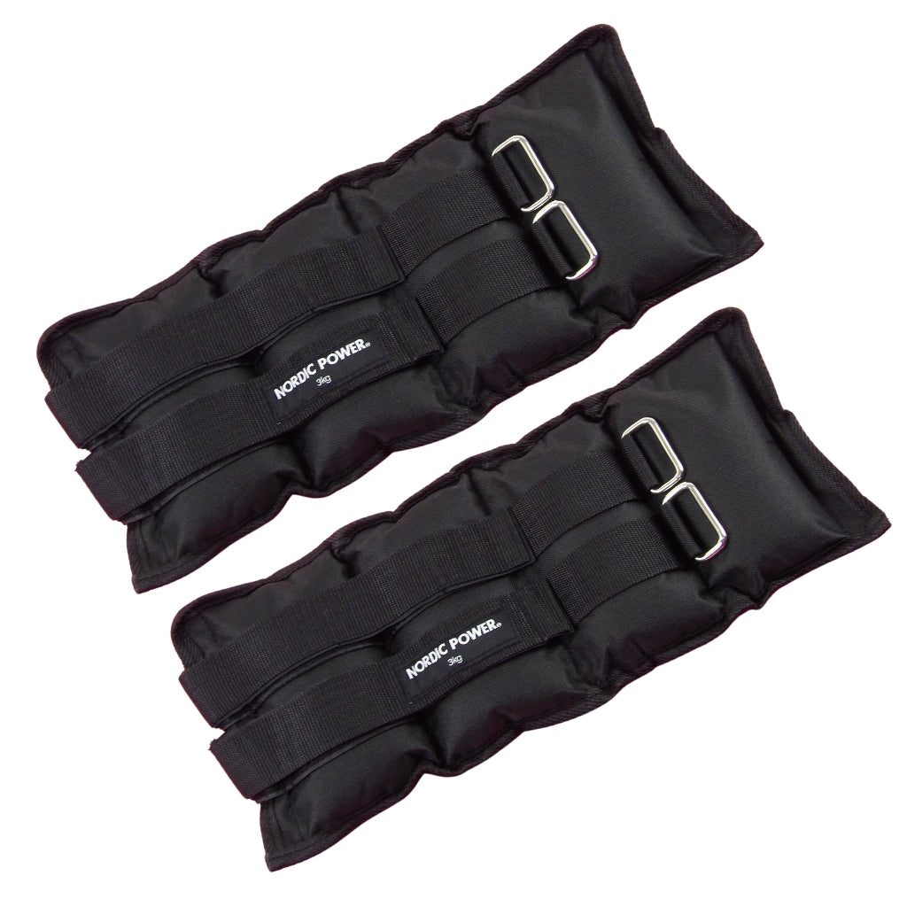 Fotledsvikter 3 kg. Set, svarta Oxford, 2 st - NORDIC POWER