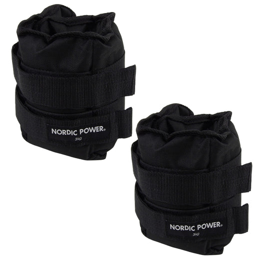 Fotledsvikter 3 kg. Set, svarta Oxford, 2 st - NORDIC POWER