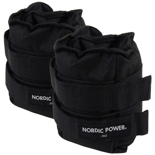 Fotledsvikter 3 kg. Set, svarta Oxford, 2 st - NORDIC POWER