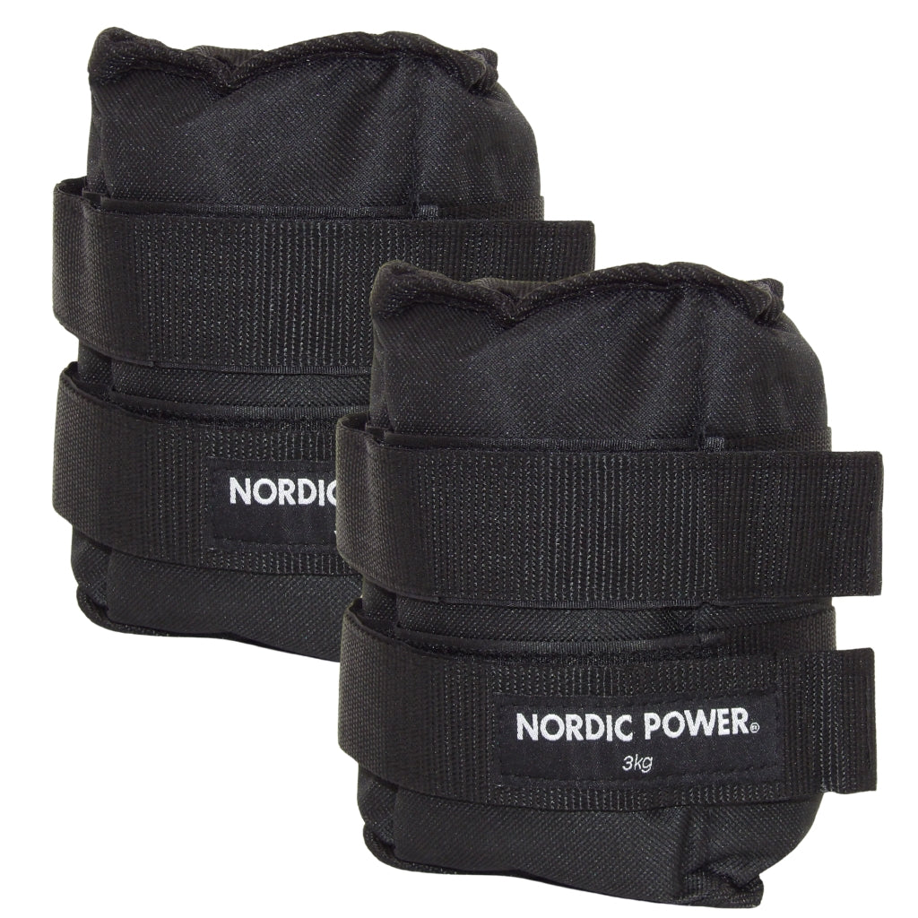 Fotledsvikter 3 kg. Set, svarta Oxford, 2 st - NORDIC POWER