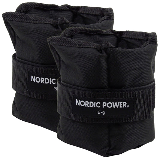 Fotledsvikter 2 kg. Set, svarta Oxford, 2 st - NORDIC POWER