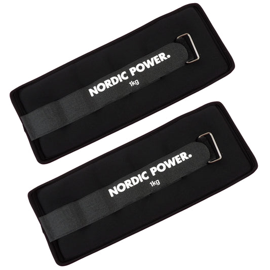 Fotledsvikter 1 kg. Set, svart neopren, 2 st - NORDIC POWER