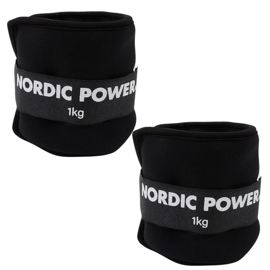 Fotledsvikter 1 kg. Set, svart neopren, 2 st - NORDIC POWER