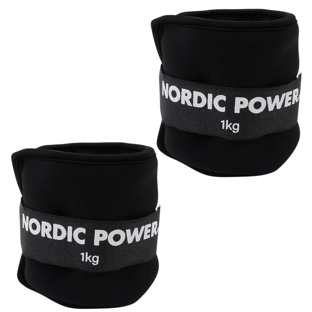 Fotledsvikter 1 kg. Set, svart neopren, 2 st - NORDIC POWER