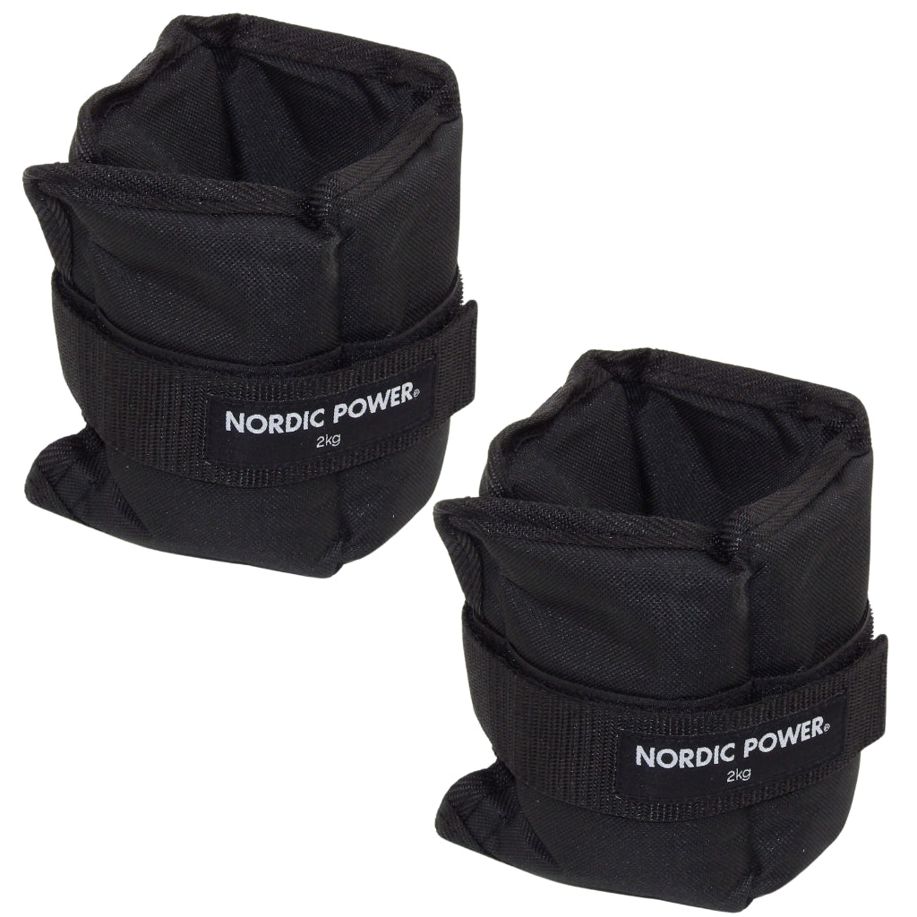Fotledsvikter 2 kg. Set, svarta Oxford, 2 st - NORDIC POWER