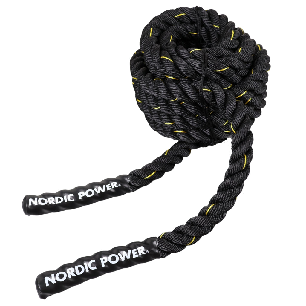 Tilbud Battle rope 9 Meter / 38 mm, NORDIC POWER, Perfekt Til Core Træningsøvelser - Maxis.dk