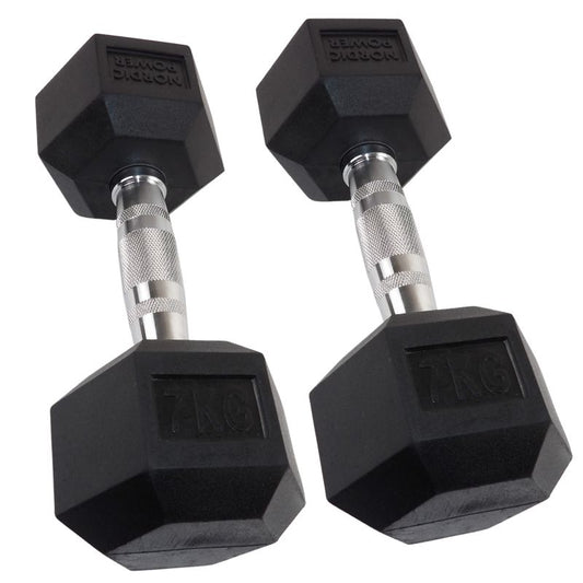 2 x 7 kg sexkantshantlar - NORDIC POWER