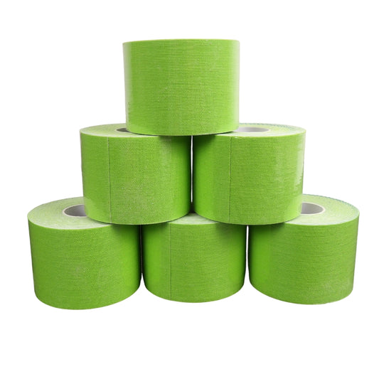 Sporttejp Resårband, 5 cm x 5 meter, Grönt - 6 rullar