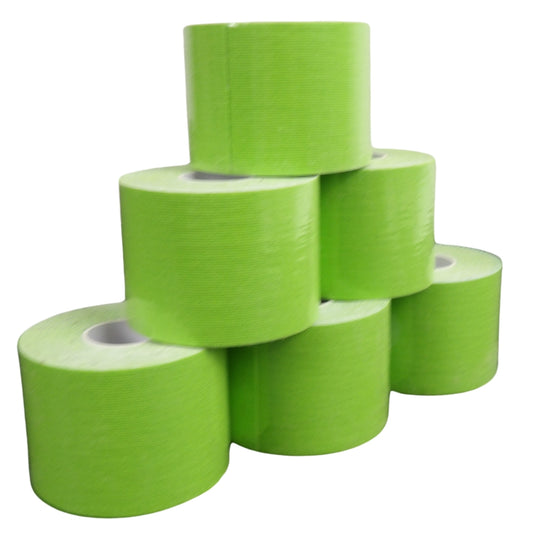 Sporttejp Resårband, 5 cm x 5 meter, Grönt - 6 rullar