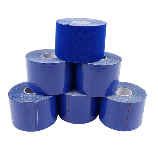 Sporttejp Resårband, 5 cm x 5 meter, mörkblå - 6 rullar