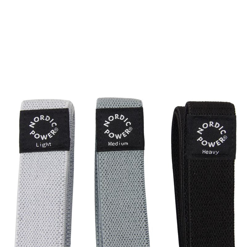 Styrkeband 3-pack Svart, Grå, Ljusgrå - NORDIC POWER