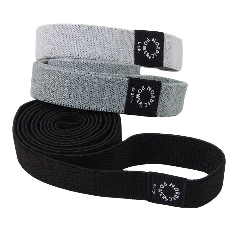Styrkeband 3-pack Svart, Grå, Ljusgrå - NORDIC POWER