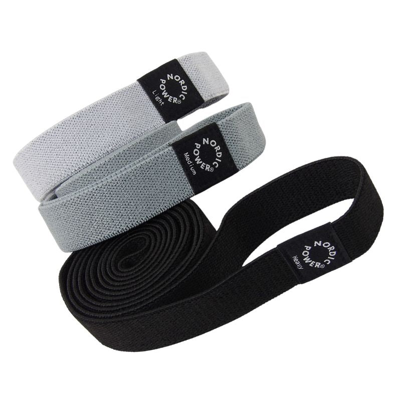 Styrkeband 3-pack Svart, Grå, Ljusgrå - NORDIC POWER