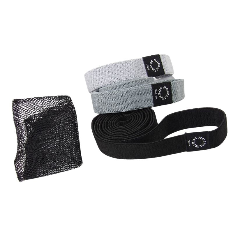 Styrkeband 3-pack Svart, Grå, Ljusgrå - NORDIC POWER