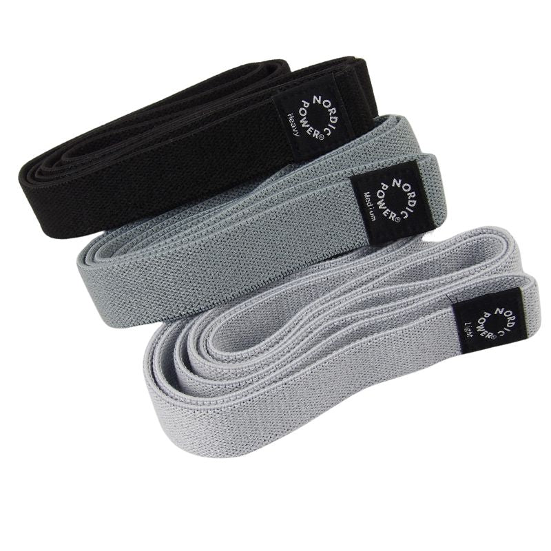 Styrkeband 3-pack Svart, Grå, Ljusgrå - NORDIC POWER
