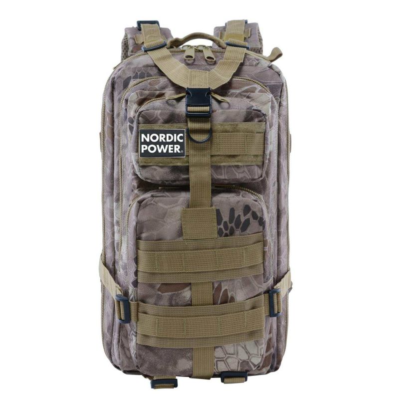 Taktisk gymryggsäck 25 liter, Python Khaki - NORDIC POWER