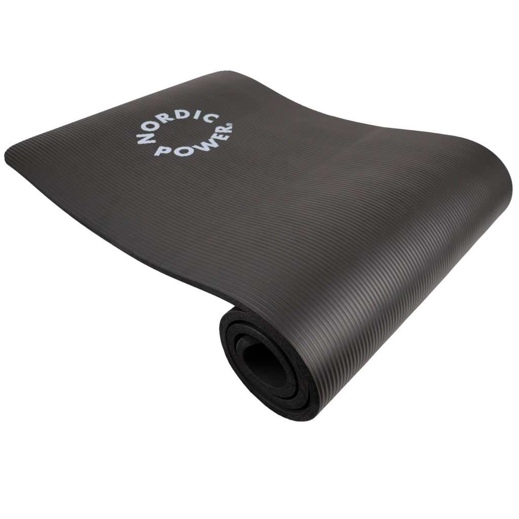 Träningsmatta Svart 1,5 cm Tjock - NORDIC POWER - ERBJUDANDE