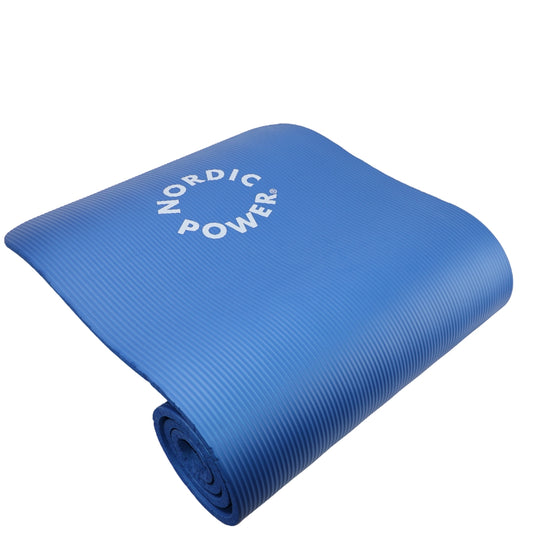 Träningsmatta Svart 1,5 cm tjock, med påse - NORDIC POWER