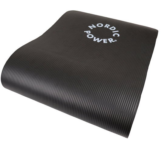 Träningsmatta Svart 1,5 cm Tjock - NORDIC POWER - ERBJUDANDE
