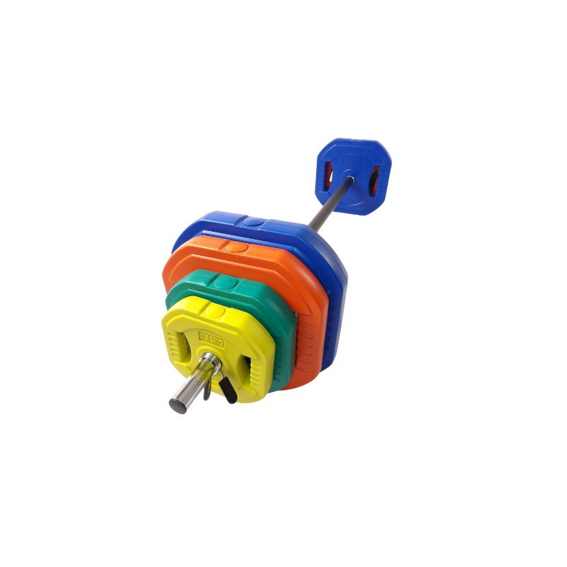 Bodypumpset 35 kg. Med blå 7,5 kg. Skivor - NORDIC POWER - Ø25 mm.