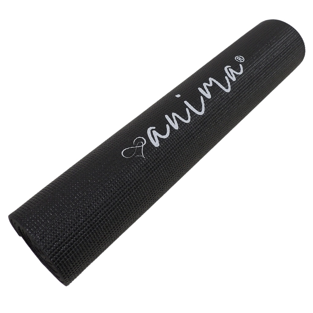 Billig Yogamåtte Sort 8 mm, Til dine yoga træningsøvelser - ANIMA