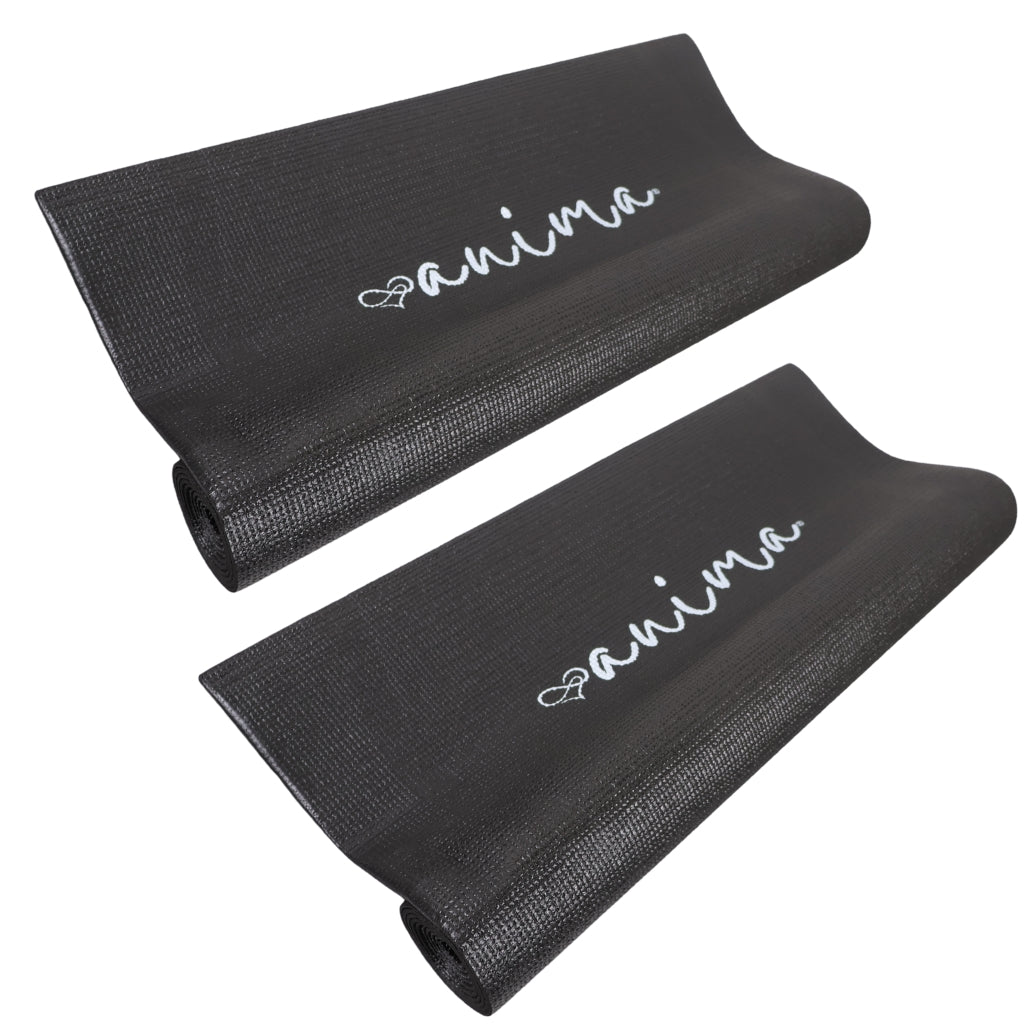 2 st. yogamatta svart 3 mm - ANIMA
