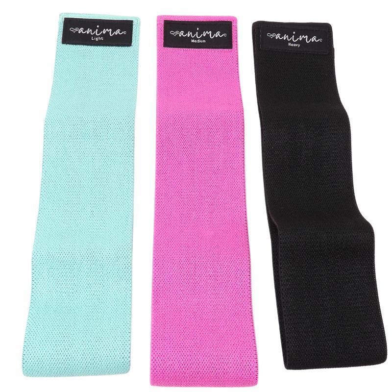 RUMPBAND 3-PACK, SVART, ROSA, TURKOS - ANIMA