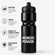 Vattenflaska Svart, 700 ml - NORDIC POWER