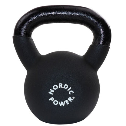Kettlebell 12 kg. Svart gjutjärn och vinyl - NORDIC POWER - DEMO