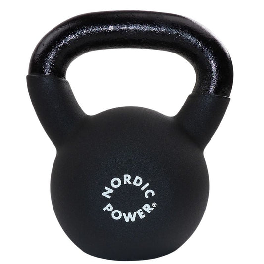 Kettlebell 12 kg. Svart gjutjärn och vinyl - NORDIC POWER - DEMO