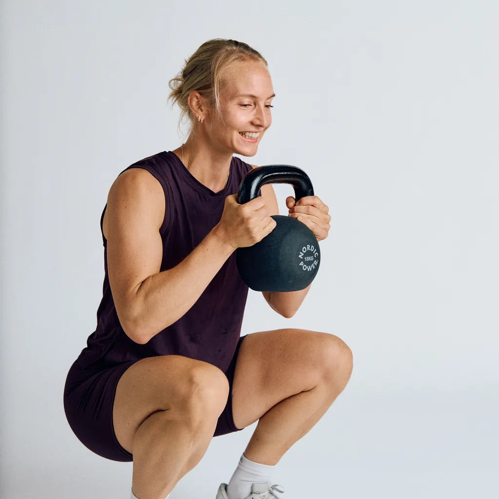 Kettlebell 18 Kg. Gjutjärn och neopren - NORDIC POWER