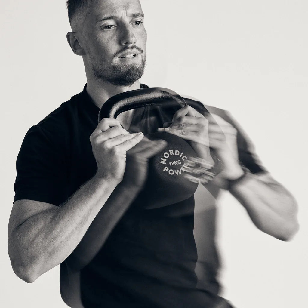 Kettlebell 18 Kg. Gjutjärn och neopren - NORDIC POWER