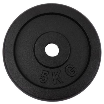 Viktskiva 5 kg, Svart metall, Ø30 mm - NORDIC POWER