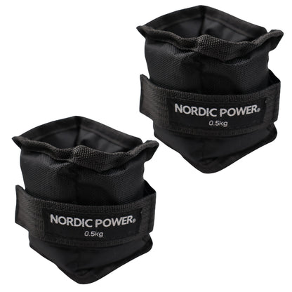 Fotledsvikter 0,5 kg. Set, svart Oxford, 2 st - NORDIC POWER