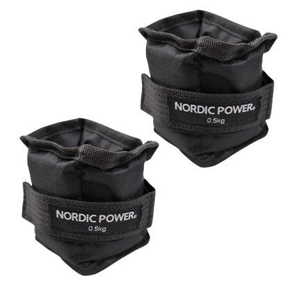 Fotledsvikter 0,5 kg. Set, svart Oxford, 2 st - NORDIC POWER