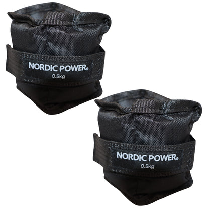 Fotledsvikter 0,5 kg. Set, svart Oxford, 2 st - NORDIC POWER