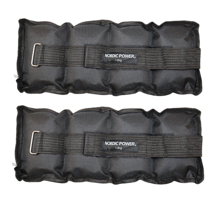 Fotledsvikter 1,5 kg. Set, svarta Oxford, 2 st - NORDIC POWER