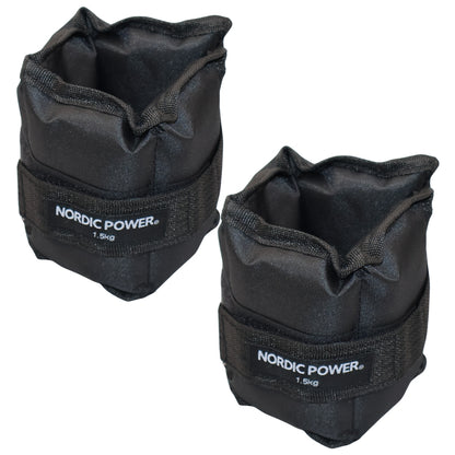Fotledsvikter 1,5 kg. Set, svarta Oxford, 2 st - NORDIC POWER