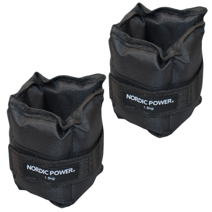 Fotledsvikter 1,5 kg. Set, svarta Oxford, 2 st - NORDIC POWER