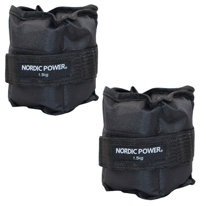 Fotledsvikter 1,5 kg. Set, svarta Oxford, 2 st - NORDIC POWER