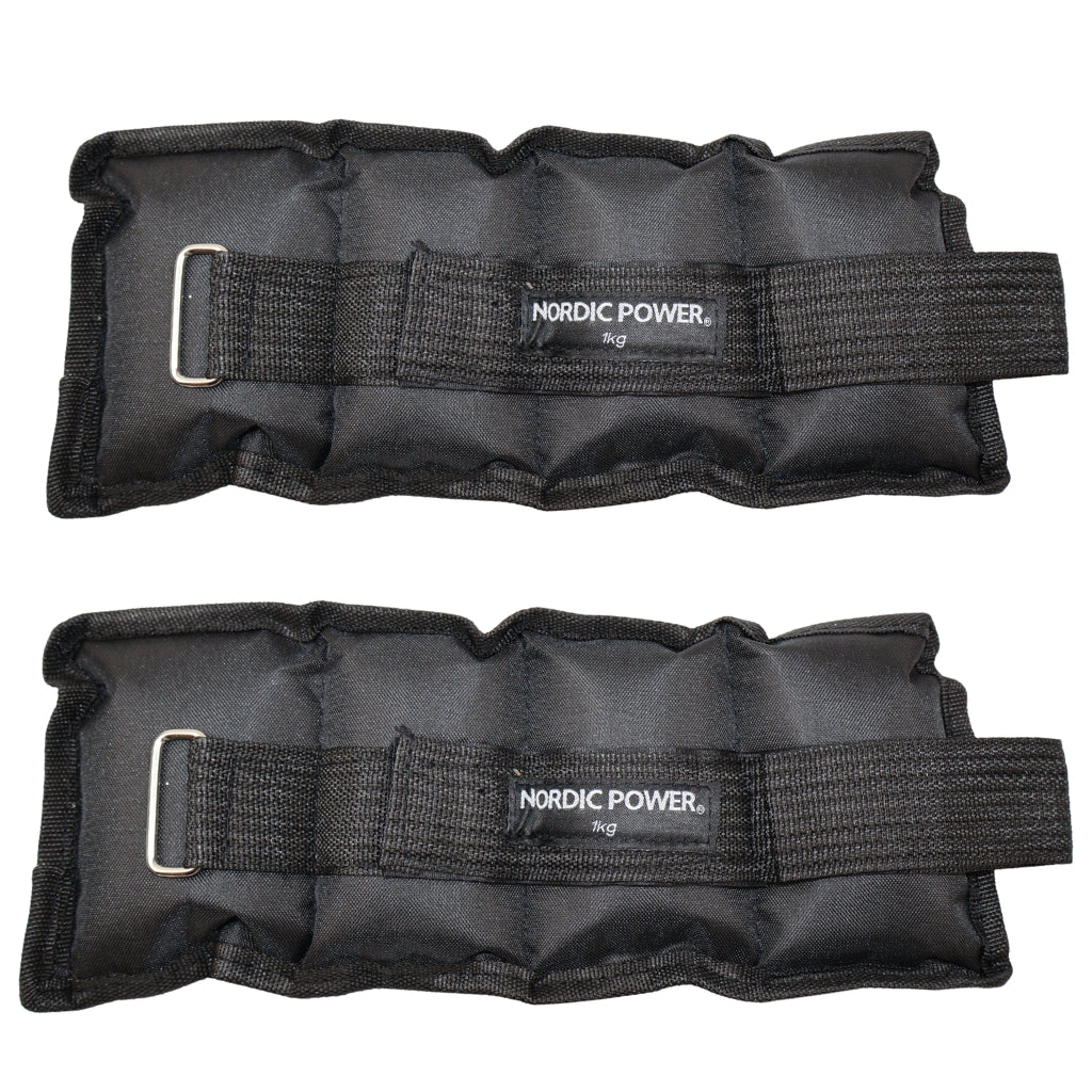 Fotledsvikter 1 kg. Set, svarta Oxford, 2 st - NORDIC POWER