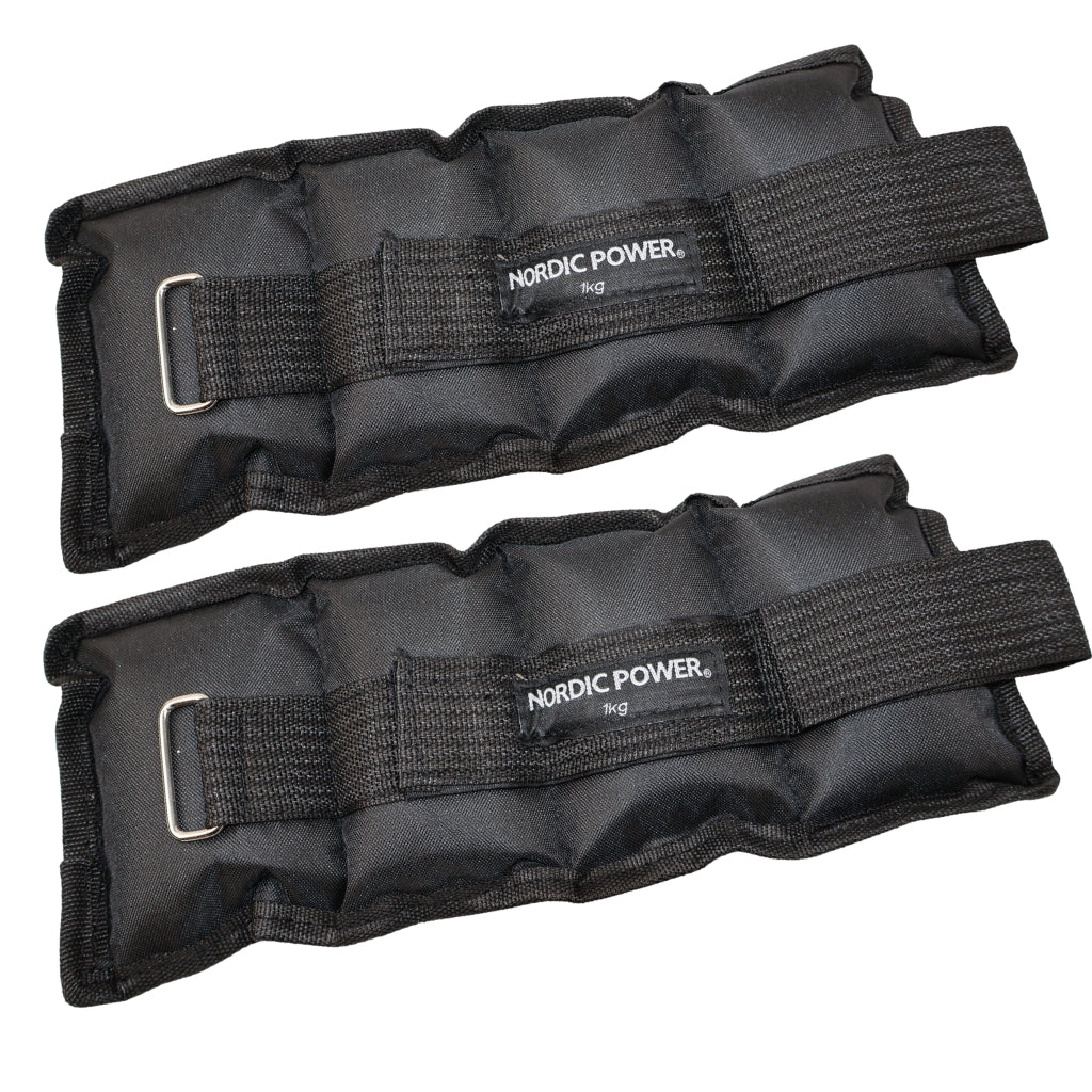 Fotledsvikter 1 kg. Set, svarta Oxford, 2 st - NORDIC POWER