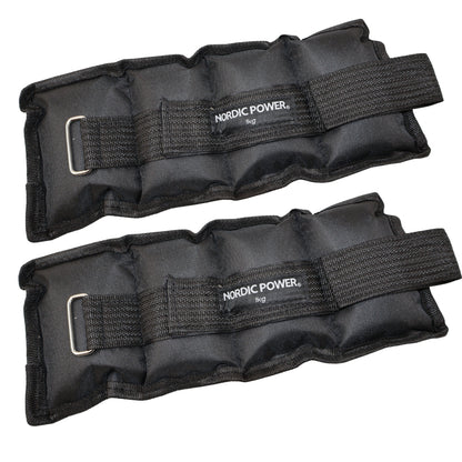 Fotledsvikter 1 kg. Set, svarta Oxford, 2 st - NORDIC POWER