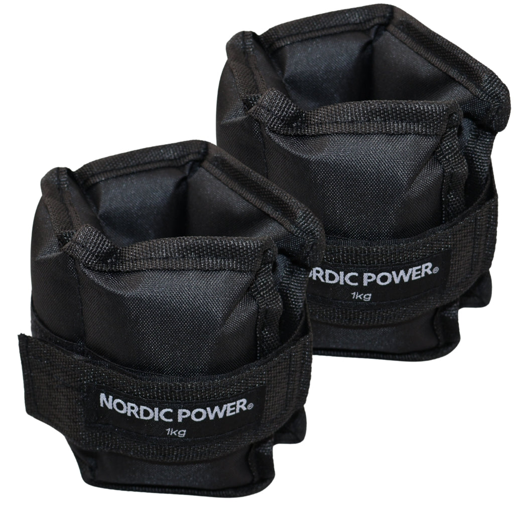 Fotledsvikter 1 kg. Set, svarta Oxford, 2 st - NORDIC POWER