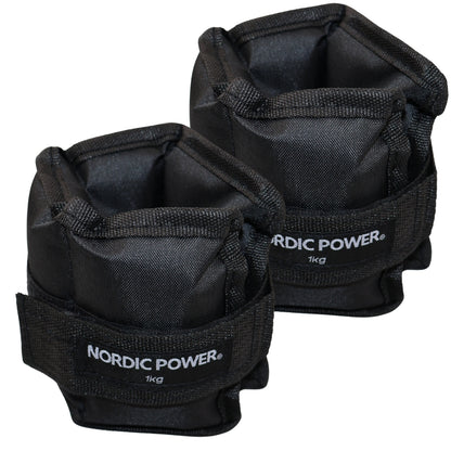 Fotledsvikter 1 kg. Set, svarta Oxford, 2 st - NORDIC POWER