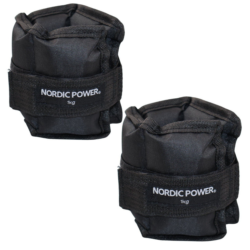 Fotledsvikter 1 kg. Set, svarta Oxford, 2 st - NORDIC POWER