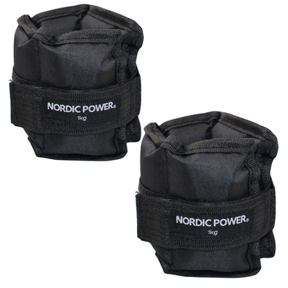 Fotledsvikter 1 kg. Set, svarta Oxford, 2 st - NORDIC POWER